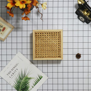 Panier en rotin en bois naturel de conception exquise faite à la main boîte de rangement de cadeau de rotin de maison boîte d'emballage d'organisateur - Product Image 5