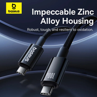 Câble de données USB C Baseus 20Gbps pour MacBook 100W Câble de charge rapide pour iPhone 15 Pro max 4K @ 60Hz Type C à Type C Wire