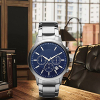 Montre de luxe pour homme Citizen à quartz en acier inoxydable - Style vintage tendance avec cadran en cristal saphir, résistante à l'eau 5 ATM