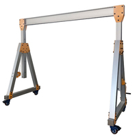 Mini-grue portique en aluminium 500 kg, hauteur réglable 5 m, avec moteur, boîte de vitesses et roulement, garantie 3 ans, portable