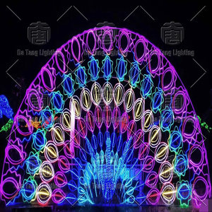 Colorful Peacock Tail Motif <b>Light</b> Outdoor LED Holiday Display Decoration For Christmas Festival - Product Image 4