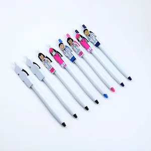 Simple Cartoon Shape Nurse Doctor <b>Plastic</b> Pen Custom Campaign Promotion Pen Can Hold <b>Pocket</b> Pen - Product Image 2