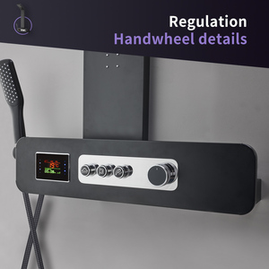 Sistem Shower Digital LED Modern dengan Layar, Set Shower Dinding dari Baja Anti Karat 304, Warna Hitam, Colonne De <span class=keywords><strong>Douche</strong></span> Elektrik - Product Image 6