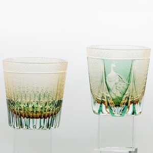11 oz luxe japonais Edo Kiriko verre gravé whisky gobelet à l'ancienne violet ambre roches glacées 320ml avec boîte-cadeau - Product Image 3