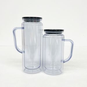 US Warehouse 12oz Double Walled Travel Coffee <b>Plastic</b> Mug <b>Cup</b> with Handle 16oz Multi Color <b>Drinking</b> Glasses Acrylic Kids Tumbler - Product Image 3