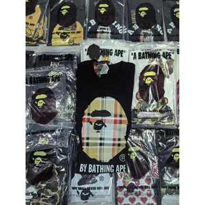 เสื้อยืดผู้ชาย A Bathing Ape สีดำ ไซส์ XL พิมพ์ลายโลโก้ สไตล์ลำลองแนวสตรีทแวร์ - Product Image 2