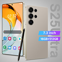 Smartphone S25 Ultra HD grand écran 5G, 16 Go + 512 Go de stockage, Android 14, S-Pen, navigation GPS, déverrouillage facial, double SIM