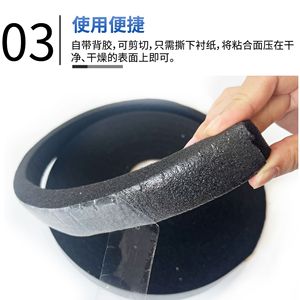 Bande d'étanchéité en éponge PU sur mesure, diamètre extérieur 50 mm, épaisseur 2 mm, pour portes, fenêtres, murs rideaux, rembourrage ignifuge - Product Image 2