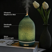 Difusor de Aroma Ultrasónico de Cerámica, Humidificador Inteligente, Portátil, Alimentado por USB 5V, Temporizador, Luz Cálida, Gran Capacidad, Minimalista