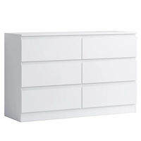 Commode en bois blanc de style nordique moderne avec 3 tiroirs, beaucoup de rangement, meubles de chambre durables, ensembles de chambre, cadre de lit, lit en bois