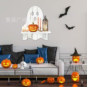 Halloween Wooden Wall <b>Shelf</b> Ghost Shape Decorative Storage <b>Rack</b> For Living Room Display - Product Image 3
