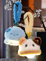 Lampe de chevet personnalisée mignonne en forme de chat, abat-jour en peluche petit ours, petite lampe suspendue en coton PP pour les lits d'enfants et les dortoirs universitaires
