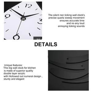 <span class=keywords><strong>นาฬิกา</strong></span>แขวนผนังอะคริลิครูปทรงหยดน้ำ16.5นิ้วแบบใสและสีดำทันสมัย - Product Image 6