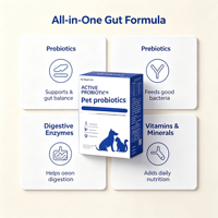 Poudre de probiotiques pour animaux de compagnie (chats et chiens) - Soin digestif sensible, aide au conditionnement gastro-intestinal, contre la constipation et la diarrhée