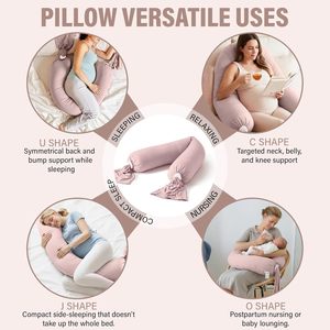 Oreiller de maternité long et confortable en fibre Oeko-Tex Dupont Sorona pour femmes enceintes - Product Image 3