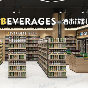 Kainice freestanding gỗ góc Kệ siêu thị Rack hiển thị cho các mặt hàng tạp hóa bột mì & Trứng Tủ cho cửa hàng bán lẻ sử dụng - Product Image 4