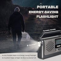 Radio Portátil AM/FM/SW PRUNUS J-15 con Alimentación por Batería y Corriente Eléctrica, Altavoz Grande de 3W, Tecnología de Transistor, Linterna, Uso de Emergencia