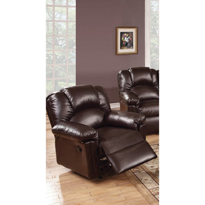 Db Motion Brown Bonded Leather Recliner Chair Manual Operation Modern Design <b>Cushion</b> Back <b>Padded</b> Arm Living Room Sofa Metal - Product Image 3