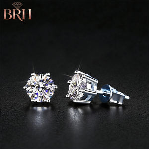 Moissanite oorringen met zes klauwen 1CT 2CT 3CT 925 sterling zilver moissanite oorringen - Product Image 6