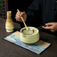 Coffret cadeau Matcha en céramique 9 pièces ustensiles de brassage de thé à boire à l'intérieur cadeau outils de thé faits à la main accessoires service à thé Matcha japonais