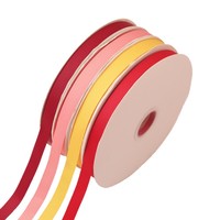 Op voorraad 1,5 cm effenkleurig bedrukt 100% polyester grosgrain lintrol voor bloemenboeket, cadeaudoos, bakverpakkingen, DIY knutselwerk