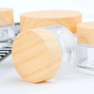 Tarro de crema esmerilado con tapa de bambú, tarros de vidrio al por mayor de fábrica, tarros para crema facial, tarros para productos de cuidado de la piel. 20g - Product Image 1