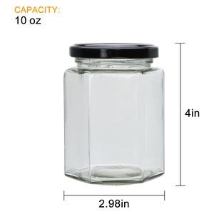 Bouteille en verre ronde transparente de qualité alimentaire pour fruits en conserve, sauce chili, miel, confiture, avec couvercle en fer blanc - Product Image 2