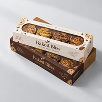 Boîte d'emballage alimentaire en papier pliable de luxe personnalisée pour gâteaux, desserts, biscuits, beignets, pâtisseries, macarons et cookies - Vente en gros