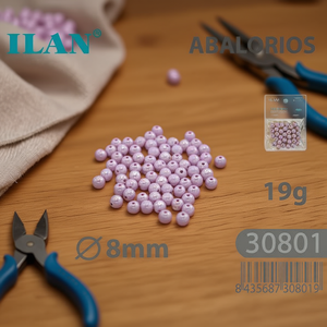 Ilan Abalorios Perline Acriliche 8mm Lilla Chiaro 19g - Product Image 3