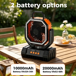 Ventilateur portable multifonctionnel LED USB d'extérieur, 4 vitesses, sur pied, rechargeable 20000 mAh, pour camping, modèle F6S - Product Image 1