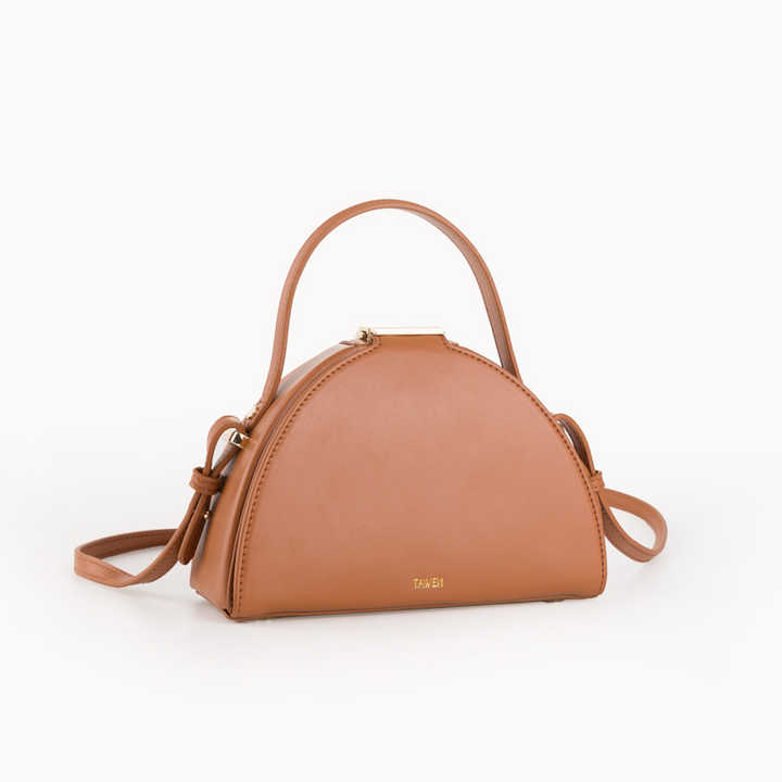 Glossy Semi Circle Top Handle Bag