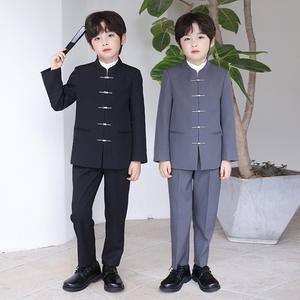 Hanfu ชุดสูทแขนยาวสำหรับเด็กผู้ชายสไตล์จีน<span class=keywords><strong>คอ</strong></span>ตั้งสไตล์ย้อนยุค - Product Image 1