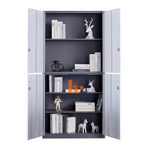 Archivador de metal de 2 puertas con estantes ajustables de 5 niveles modernos al por mayor, armario de almacenamiento de cristal con cerradura para uso en cocina y gimnasio - Product Image 3