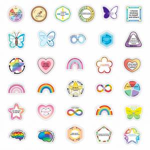สติกเกอร์กราฟฟิตีการ์ตูนธีมสายรุ้งใหม่ 56 ชิ้นที่ให้ความรู้สึกผ่อนคลายและมีข้อความภาษาอังกฤษ - Product Image 4