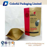 Pochette standup transparente mate personnalisée pour snacks doypack standup en plastique alimentaire avec fenêtre emballage en papier kraft recyclé
