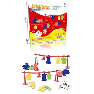 Child Puzzle Desktop Game Education Aids Clothes Drying Toys Dress-Up 2-3 Years Old Multi-Person Interactive Battle Toys For Kid
