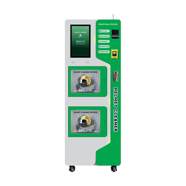 Automated Portable Helmet Cleaning Vending Machine UVC Disinfection LED Display for Bike Shops Commercial Liquid Drying System