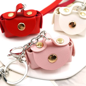 Monedero de PU con cuerda de mano, llavero, colgante creativo para bolso, mini bolsa portátil bonita para guardar auriculares y cables de datos - Product Image 4