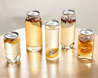 Bouteilles en plastique transparentes de 250 ml, 330 ml, 375 ml, 450 ml, 500 ml, 750 ml pour jus de fruits, soda, eau, avec anneau de traction, en PET