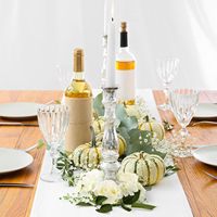 Couronnes de fleurs artificielles WeddingRose avec bougeoirs en feuilles vertes, guirlande pour centre de table, décoration de table de fête
