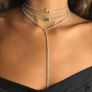 Collier ras du cou en diamant avec zircon pour femmes, disponible en plusieurs couleurs, bijoux magnifiques pour les dames, idéal pour mariage,