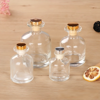 Prix d'usine – Bouteille diffuseur d'huiles essentielles en verre mat transparent, écologique, avec bouchon en liège et emballage carton – 50 ml, 100 ml, 150 ml, 250 ml
