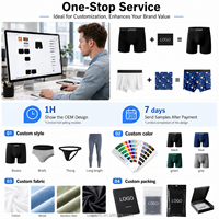 Sous-vêtements pour hommes, caleçons imprimés en polyester avec logo personnalisé, lot de 4, boîte cadeau, taille mi-haute, extensibles, anti-odeur