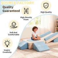 Sofa Mainan Anak Balok Bangunan Lembut Mainan Panjat Konvertibel Furnitur Bermain Modular Peralatan Bermain Sensorik Dalam Ruangan
