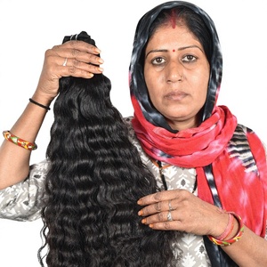Extensiones de cabello virgen Remy Natural 100%, 8-32 pulgadas, ondas profundas sueltas negras, cutícula alineada, cabello humano de templo indio - Product Image 1