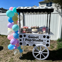 Autocollant en vinyle amovible personnalisé avec graphiques et textes pour chariot alimentaire, autocollant en vinyle PVC auto-adhésif pour mariage, anniversaire