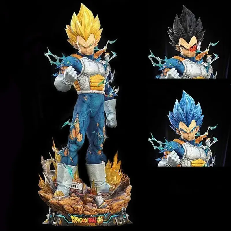 55Cm Gk Super Saiyan Vegeta Driekoppige Adelaar Action Figure Pvc Draw-On Ball Z Collectie Standbeeld Anime Model Beeldje Speelgoed Cadeau