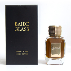 Factory Irregular Perfume Bottle <b>Empty</b> Pump Clear Crimp Square Gold Cap 100ML Glass Spray Perfume Bottle with <b>Gift</b> <b>Box</b> - Product Image 4