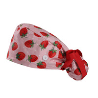 Bonnet d'infirmière populaire à queue de cheval, motif dessin animé mignon, chic et élégant, en coton avec doublure en satin