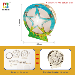 Hanwenge Wooden Star LED Night Light DIY Kit, Kids Educational STEM Craft Toy for Art &amp; Room <strong>Decoration</strong> - Product Image 2